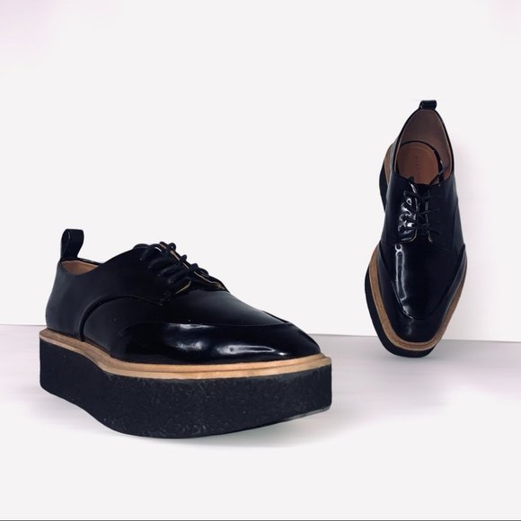 Zara Shoes - ZARA TRAFALUC GLOSSY FINISH CHUNKY SUMMER SPRING PLATFORM LOAFER WOMEN SIZE 37